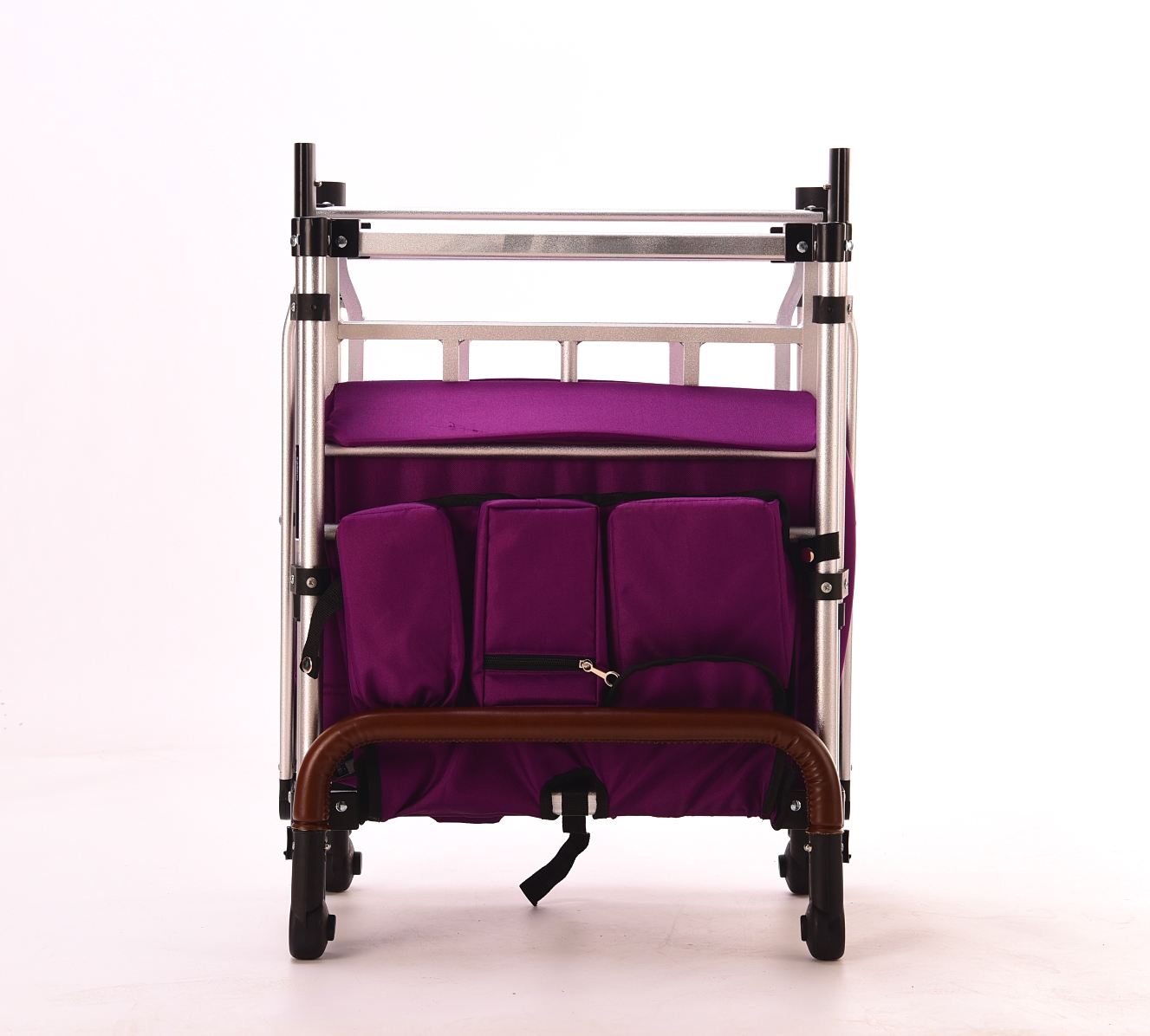 Children's Outdoor Camping Cart Twin Four-Wheel Stroller Baby Travel Crib